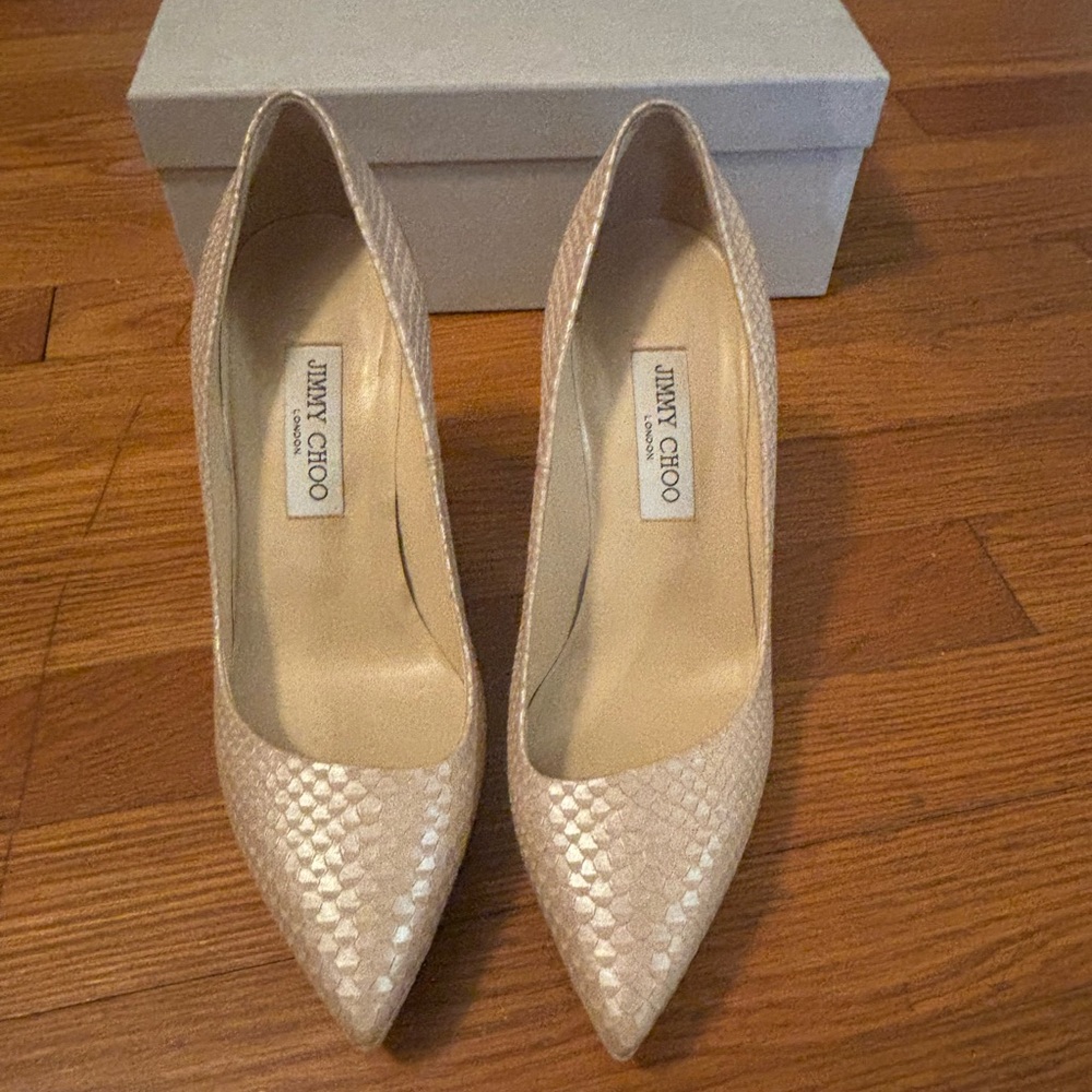 Jimmy Choo London Reptile Skin Heels with Box
